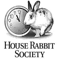 House Rabbit Society logo  image of rabbit with clock